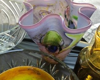 Vintage Signed Art Glass