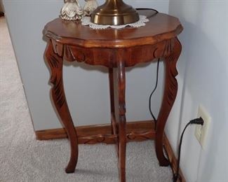 CARVED ROUND SIDE TABLE
