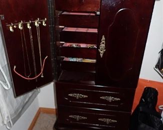 JEWELRY ARMOIRE / AND JEWELRY 