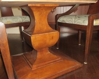 Contemporary Baluster Pedestal Dining Table & Sling Chairs