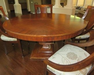 Contemporary Baluster Pedestal Dining Table & Sling Chairs
