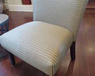 Horizontal Striped Accent Chair
