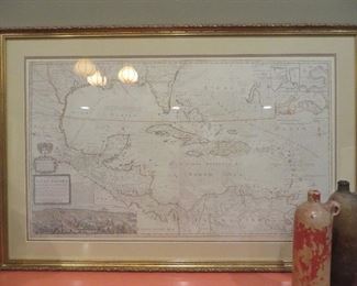 Framed Map West Indies