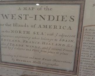 Framed Map West Indies