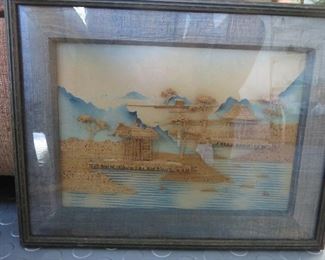 Chinese Cork Art Framed