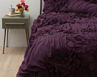 Anthropologie Nimbus Duvet Cover Plum - looks like on Bed