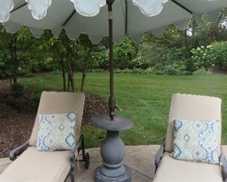 Baluster Umbrella Stand & Sunbrella
Ballard Designs