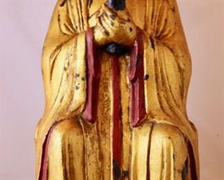 Antique Tibet polychrome metal Buddha