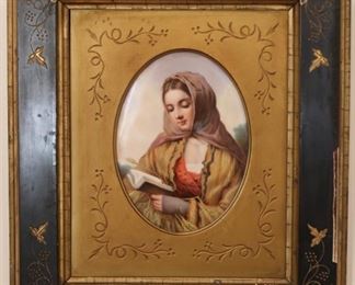 KPM style hand painted portrait plaque