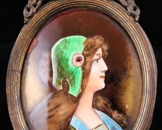One of a pair of rare enamel miniature portraits