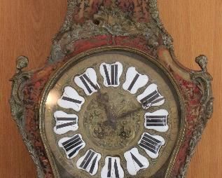 Monumental Antique French bronze and tortoiseshell mantel clock