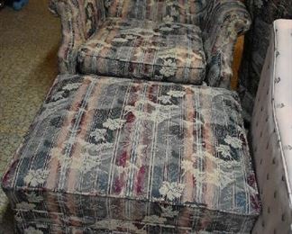 UPHOLSTERED CHAIR W/OTTOMAN 