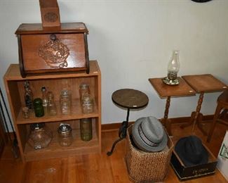 BOOKCASE, BREAD BOX, JARS