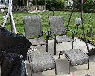 PATIO CHAIRS W/FOOTSTOOLS