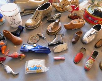 As you can see, this is not just a mini shoe collection. Some are toys, lighters, pocket knives, key chains, travel souvenirs, pin cushions, holiday decorations, pencil sharpeners, barware, Salt n peppers, banks, lamps, candy holders, ash trays, snow globes, pipes, match holders, candlesticks, planters, thermometers, even pet toys! You name it - we have it!