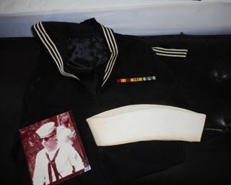 Navy Uniform Top, with Hat and Photos