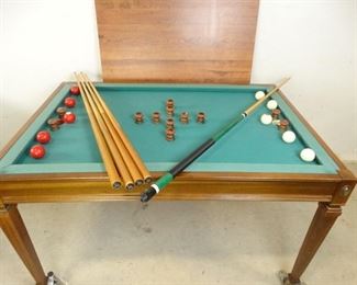 Bumper Pool Table with Cues Balls