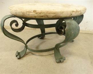 Iron Patio Table with Synthetic Top