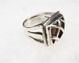 Size 7.5 - BARSE Sterling Silver Ring w Moonstones