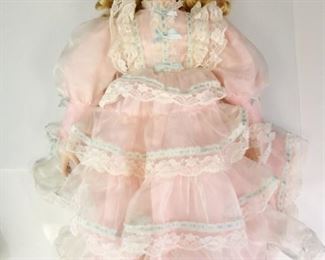 Pink Dress Porcelain Doll