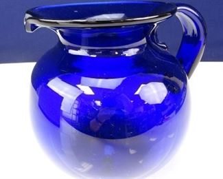 Vintage Cobalt Blue Water Pitcher