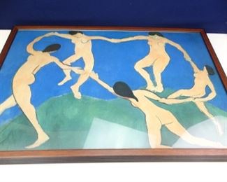 Watercolor Painting of Nude Dancers