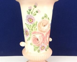 Pink, Floral, USA Pottery Vase Stamped No. 573