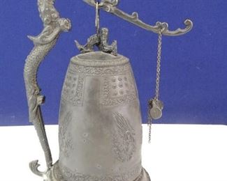 Asian, Dragon Designed Bell Decor with Striking