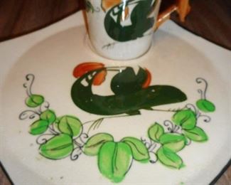 Vintage Hand Painted Dessert Set, Japan