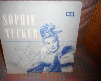 Sophie Tucker Autographed Record