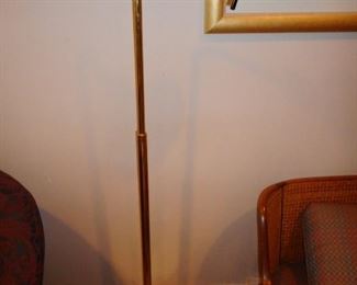 1970s Gold Tone Dome Floor Lamp