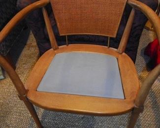 Mid Century Wide Curve Arm, Cane Chair