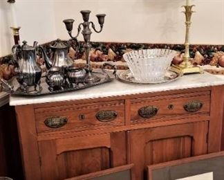 Antique sideboard w/marble top