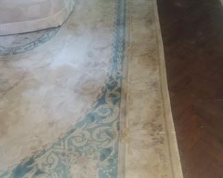 Aubusson style wool rug.  11.6 X 17 ft .  see tag
