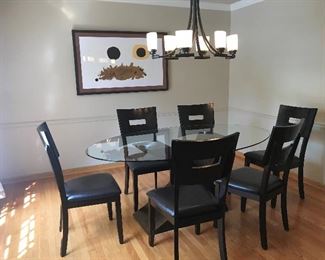 6 chairs contemporary glass table and chair set $395 all