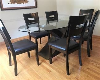 Glass Top Dining Table  72" x 42"