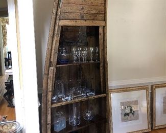Book Shelf Fashioned from Chinese Junk Boat