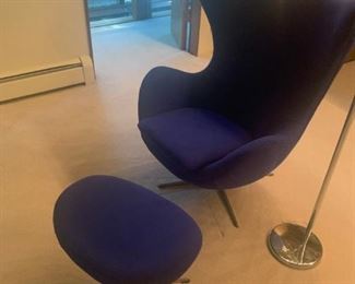 Mid century period not a reproduction Egg Chair Cobalt Blue Eames era asking $2000