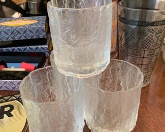 Mid century Hoya frosted glacier glasses (set of 4)