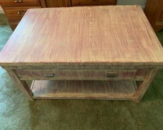 Distressed table with lift top