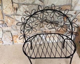 Metal outdoor bench