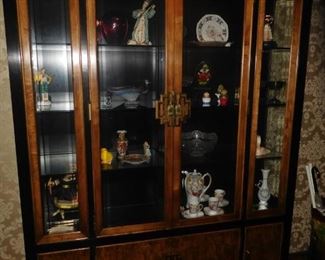 Exquisite Mid Century china cabinet with Asian styling