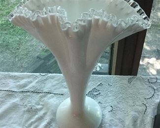 Fenton Silvercrest fan vase. 