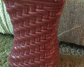Longaberger Pottery. Reflections Woven Vase in Paprika 