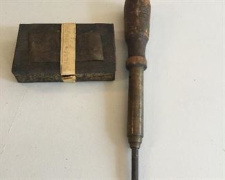 Antique screwdriver. Decatur Coffin Company.  Pat. October 7, 1884 