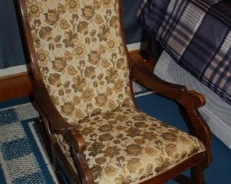 Vintage floral covered rocking chair