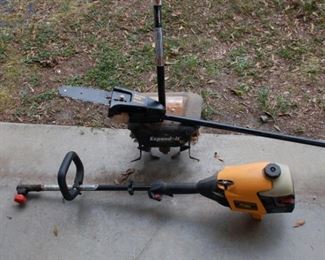 Poulan 445-0 Pro with tiller, tree saw