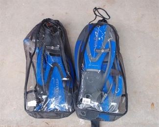 Two sets of Aqua Lung snorkeling equipment
