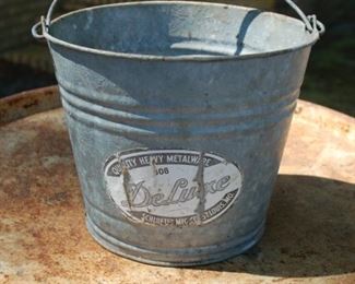 Vintage "Deluxe" galvanized bucket