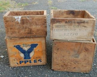 Sample of vintage wooden boxes